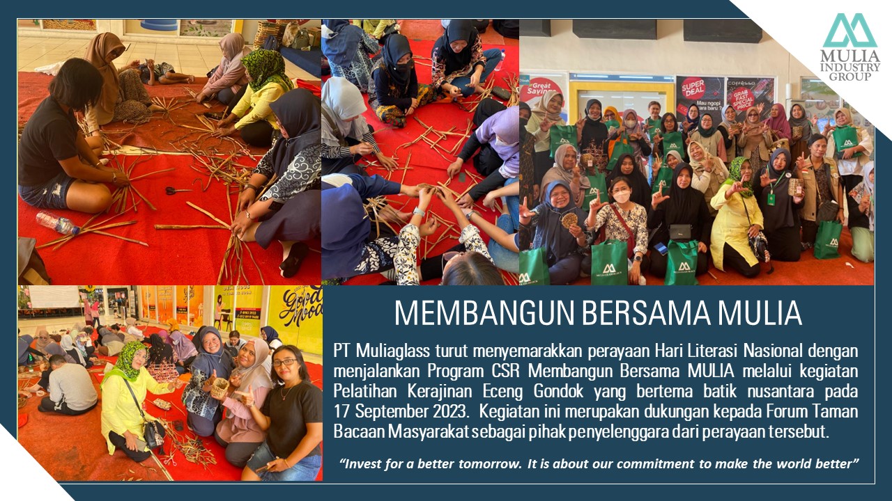 Membangun Bersama MULIA Pelatihan Kerajinan Eceng Gondok